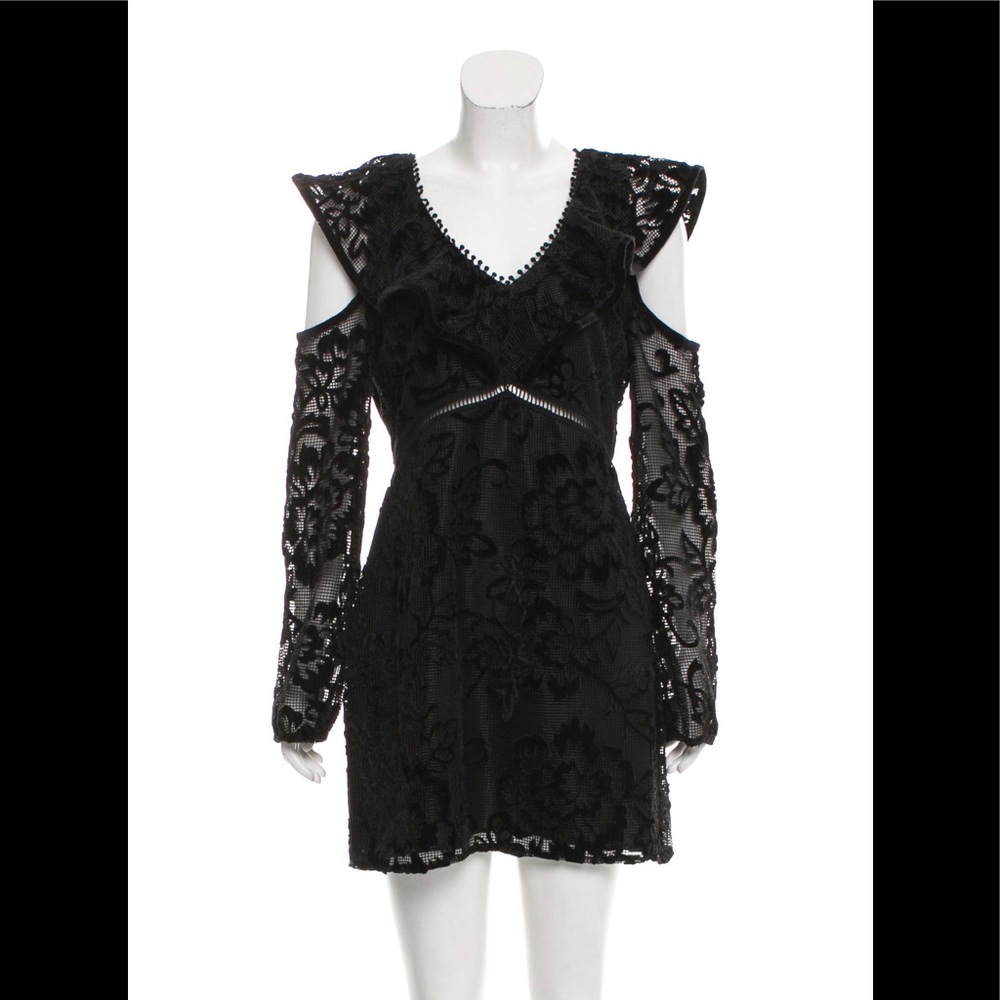 Red Carter velvet-accented mini dress